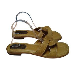 Freebird Sawyer Size 12 Crossover Leather Slide Sandals Beige Slip On Comfort